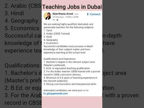 Exciting Teaching Job Opportunities in Dubai! 🌟 #dubai #dubaijobs #teaching #education #uae