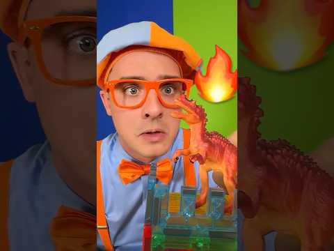 HELP Blippi 🦖the Dino's House is on FIRE🔥🔥🔥! Toy Rescue Pretend Play! #blippi #shorts