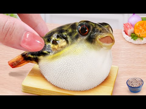 🐡 Protect My Puffer Fish Amazing Miniature Fried Crispy Fugu 🏯 Japanese Style by Mina Mini Kitchen