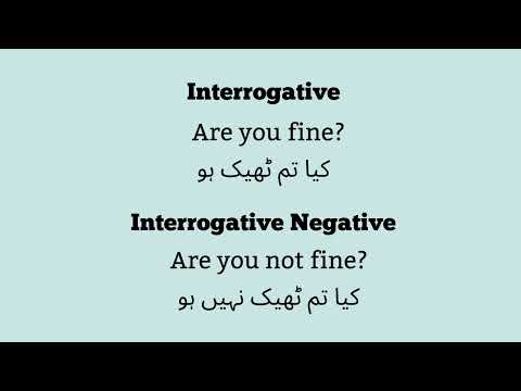 Interrogative and Interrogative Negative Sentence Examples, Interrogative Sentence Urdu Translation