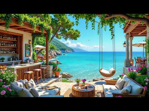 Peaceful seaside Jazz Café Mornings - Relaxing Tunes to Lift Your Spirit and Boost Productivity All