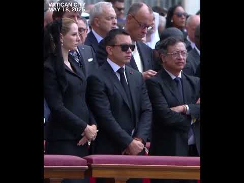 Pope Leo gives blessing as inaugural Mass starts
