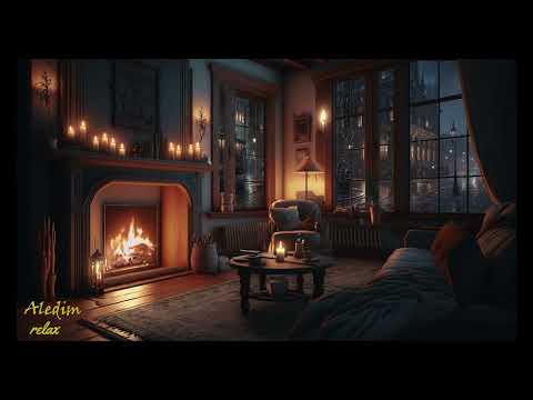 "Serenity Lounge: Unwind to Gentle Melodies" - aledim relax, fireplace video