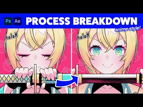 Hair & Character Animated Illustration Process | Photoshop to After effects (AFP HairRig)