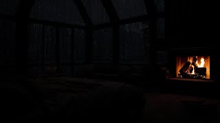 Fireplace And Rain Sound For Sleeping No Ads 🔥 A Stress-Free Evening and Restful Night 🌧️🔥