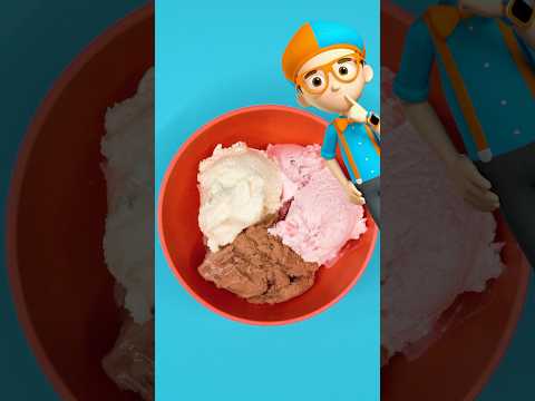 Make your own ICE CREAM🍦 sundae with Blippi! Should we add strawberries🍓🍓? #blippi #shorts