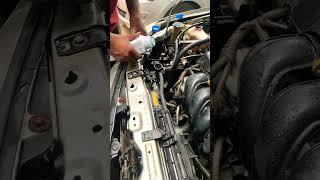 Blue colour car coolant# coolant filling#servicing#car coolant changing