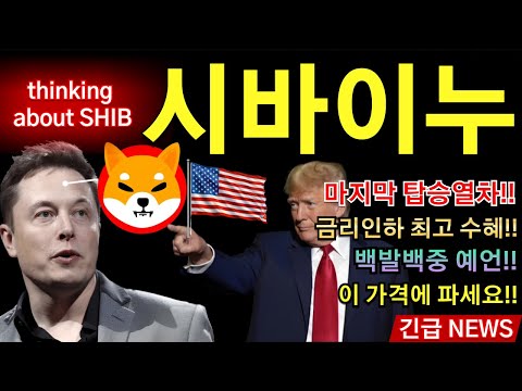 [시바이누][시바이누코인]마지막 탑승열차!! 적중률100% !!! 금리인하 최고수혜!! 이 가격까지 매도금지!! Just Do it! #시바이누전망#코인전망