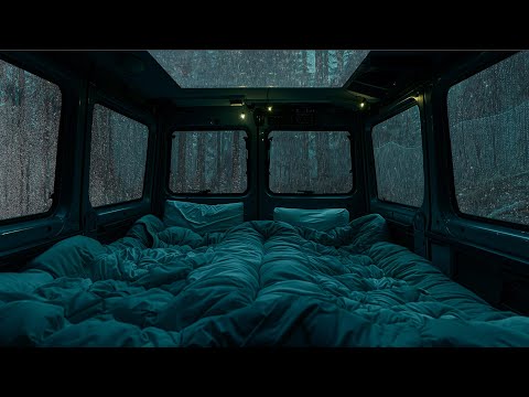 10 Hours⚡️Rainfall on a Van Window in the Deep Forest | Relax Instantly and Sleep Soundly ASMR