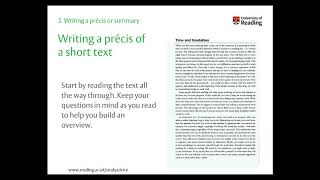Writing a precis or summary