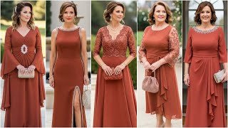 Rust Colored Mother of The Bride Dresses - Elegant Rust Color Wedding Dresses for Bride's Mom