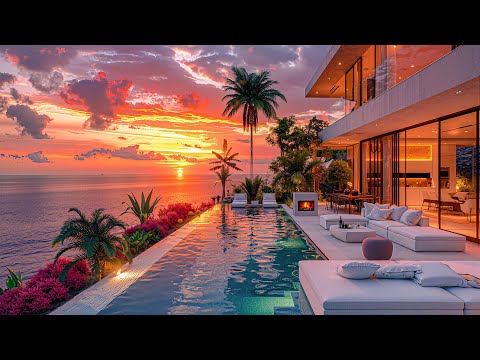 Bossa Nova Jazz and Serene Environment at Sunset - Luxury Beachfront Resort with Soothing Jazz