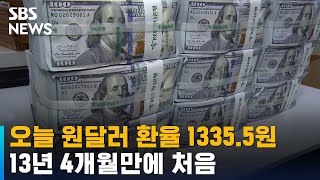 오늘 원달러 환율 1335.5원…13년 4개월만에 처음 / SBS