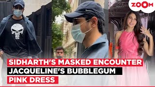 Sidharth Malhotra DECLINES paps' request to remove mask | Jacqueline Fernandez SIZZLES pink dress