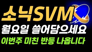 [소닉SVM] 월요일 마지막 저점기회 지금 담아도 수익구간 #소닉SVM #소닉SVM코인 #소닉SVM전망 #소닉SVM분석 #소닉SVM대응전략