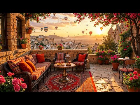 Morning Café Jazz in Cappadocia ☕ Relaxing Jazz Music & Smooth Bossa Nova with Hot Air Balloons