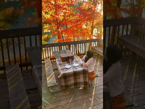 Fall Photoshoot Inspo: A Cozy Picnic by the Lake in the Heart of the Woods 🍂🌲 #potraitphotography