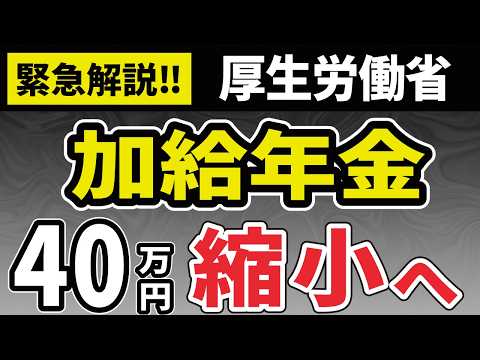 【緊急】加給年金2025年改正へ！厚生労働省が見直し案