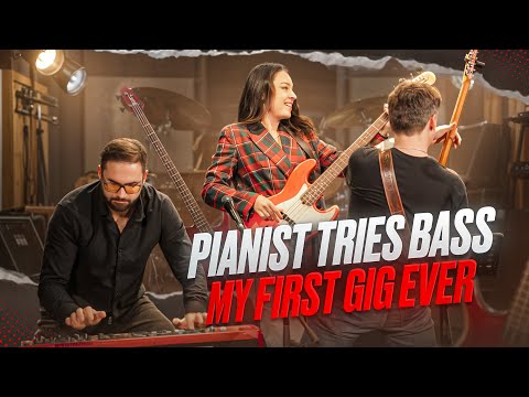 Pianist plays bass. My first gig.