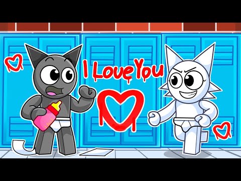 SPRUNKI BULLY has a CRUSH on BABY GRAY In Roblox!