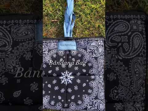 Bandana Bag w| denim touches #fashion #fashiondesigner #sewing #bandana #fashionstyle #denim #diy