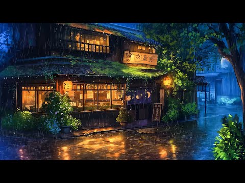 Cozy Japanese Ramen Shop On Rainy Spring Night ☔ Rainy Lofi To Soothe Your Soul ☔ Pluviophile Lofi