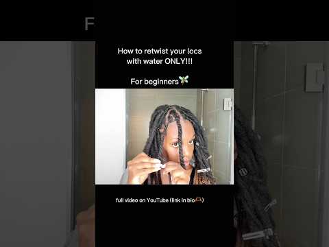 How to Retwist Locs with Water Only 💦 #locstyles #twostrandtwist #palmrollmethod