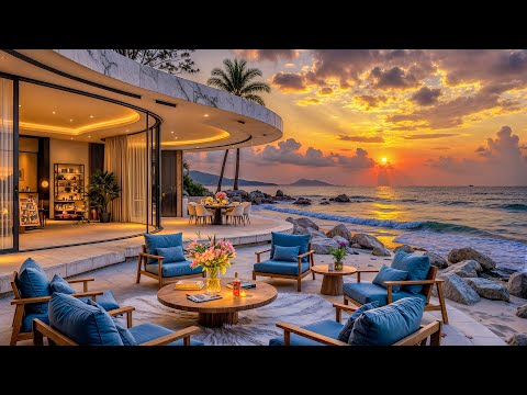 Tropical Beach With Bossa Nova Jazz In May – Smooth Jazz & Gentle Waves At Sunset On A Summer Beach