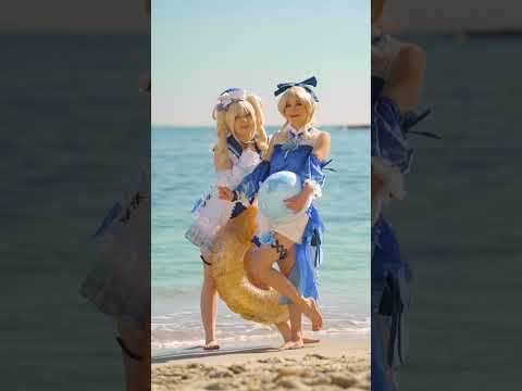 Are you enjoying summer as much as Barbara and Jean ? #genshinimpact #genshinimpactcosplay