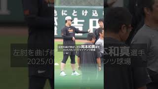 【巨人】左肘を曲げ伸ばしする岡本和真選手 #shorts #baseball #sports #ジャイアンツ #巨人 #プロ野球