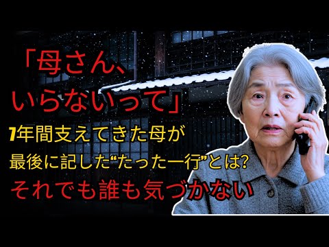 7年間仕送りを続けた68歳の母に届いた一言「いらない」…そして明かされた“たった一行”の覚悟とは？