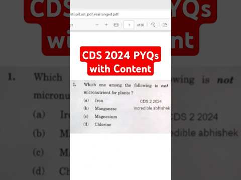 CDS 2 2024 PYQs with Content | UPSC MCQs Tricks #cds12025 #cds2025