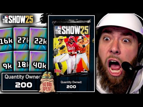 I Opened 200 PACKS & Got *NEW* Diamonds! No Money Spent MLB The Show 25!