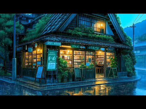 Midnight Bookstore Rain 🌧️ Rainy Lofi Songs For Peaceful Night 🌧️ Pluviophile Lofi 🌧️ Dreamhop Music