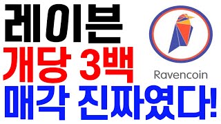 [레이븐코인] 레이븐코인 전망 개당 3백 매각 진짜였다! #레이븐코인호재 #레이븐코인목표가 #레이븐코인대응 #레이븐코인 #레이븐코인전망