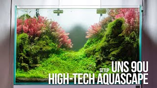 UNS 90U Aquascape Setup Tutorial with Aquarium Plants Emersed to Submerged