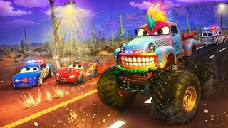 Mohawk Monster Truck Rampage! 🚨 Epic McQueen & Police Car Chase | Hero Cars vs Evil Truck