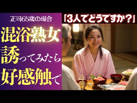【シニア恋愛】裸の宴 湯けむりの向こうで誘う女と3Pの夜…定年シニア65歳の場合