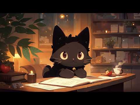 Coffee and Cat ☕ Peaceful Lofi music for painting, reading or relaxing [Study / Work / Focus]