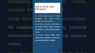 Understanding Cyber Kidnapping and How to Safeguard Against It #cybercrimeawareness #cyberkidnapping