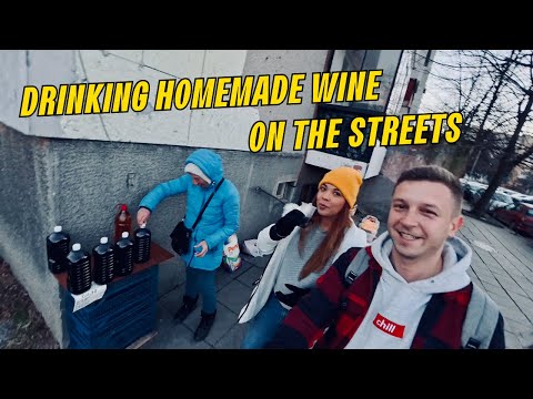 Drinking Homemade Wine at a Local Marketplace in Sofia, Bulgaria 🇧🇬