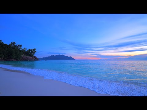 🏝 Gentle Waves on The Luxury Beach in Seychelles. Ocean Ambience 4K