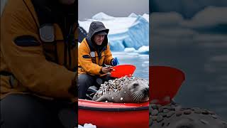 Save the sea lion parasitized by barnacles#polarbearrescue #WildWonders #arcticanimal #sealionrescue