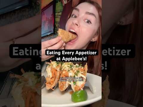 Eating every appetizer at Applebees! #foodie #shorts #wings #tacos #fries #eating #mukbang