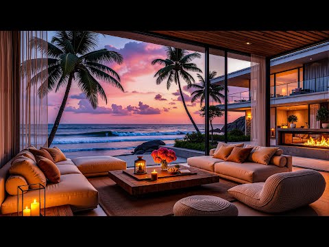 Beachside Lounge Area with Soothing Jazz - Bossa Nova Jazz and Elevated Spirits at Sunset