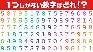 【集中力テスト】1つしかない数字探し
