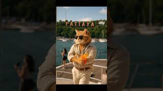 Rusty Chills in Pattaya 😎🛥️ | Yacht Life with a View #catlovers #cat