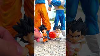 Goku and Vegeta fight fiercely for the winner's candy!