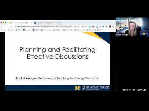 Planning and Facilitating Effective Discussions
