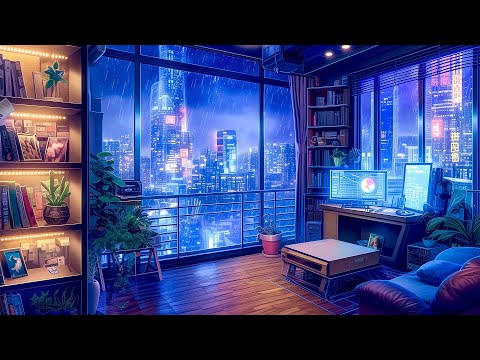 Late Rainy City Night ☔ Stop Overthinking ☔ Pluviophile Lofi Songs To Enjoy The Beauty Of Rain